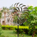 Viveta Large Outdoor Wind Spinner,21 * 85 inches Metal Wind Sculpture with 4 Sturdy Stakes,Green Double Wind Spinners,Decorative Windmill for Yard and Garden by CozyNest Decor
