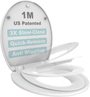 Round Toilet Seat with Toddler Seat Built In, 3X Slow Close FOR BOTH TODDLER & ADULT Seats, Potty Training Toilet Seat, No Wiggle and Easy to Install, Detachable Toddler Seat for Longterm Usage, White by TinyTreasures Baby Boutique