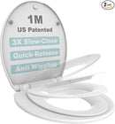 Round Toilet Seat with Toddler Seat Built In, 3X Slow Close FOR BOTH TODDLER & ADULT Seats, Potty Training Toilet Seat, No Wiggle and Easy to Install, Detachable Toddler Seat, White (2Pcs Pack) by TinyTreasures Baby Boutique