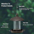 Metal Roof Bird Feeder - Chew Proof for Outdoor Hanging Wild Bird Seeds. Bronze by CozyNest Decor