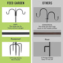 FEED GARDEN Adjustable Double Shepherds Hook for Outdoor with 5 Prong Base 108 Inch Heavy Duty Two Sided Bird Feeder Pole for Hanging Plant Baskets, Solar Light Lanterns, Wind Chimes by GreenHaven Gardens