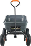 VEVOR 4 Cu.Ft. 600lbs Poly Garden Cart Dump Wagon, Heavy Duty 4 Wheel Wheelbarrow Yard Cart Dump Wagon with 10in All Terrain Wheels, Steel Frame and Quick Release System by GreenHaven Gardens