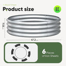 KING BIRD Raised Garden Bed Galvanized Round Planter Box Outdoor for Gardening, Plants, Vegetables, Flowers, Silver, 47x47x12 in 2 Packs by GreenHaven Gardens