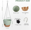 Hanging Planters for Indoor Outdoor Plants, 1 Set Self Watering Hanging Pot with Drainage Holes & Removable Tray (Green-12inch, 12'') by CozyNest Decor