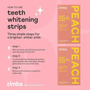 Zimba Teeth Whitening Strips Vegan Whitening Strip Enamel Safe Teeth Whitening Hydrogen Peroxide Teeth Whitener for Coffee, Wine, and Other Stains, 28 Strips (14 Day Treatment), Peach by CozyNest Decor