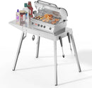 Food Grade 304 Stainless Steel BBQ Grill Table fits Tabletop Griddle, Outdoor Grill Table with 4 Foldable Legs, Portable Grill Stand for RV, Camping, Tailgating by GreenHaven Gardens