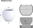 DTY Signature Mount Sherman Lightweight Durable Modern Fiberstone Sphere Planter for Indoor & Outdoor Drainage Hole & Rubber Plug Weather Resistant, 13.5" H x 17" Dia, 12" Opening - Medium, White by CozyNest Decor