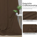Easy-Going Blackout Curtains for Bedroom, Solid Thermal Insulated Grommet and Noise Reduction Window Drapes, Room Darkening Curtains for Living Room, 2 Panels (42 x 63 in, Brown) by CozyNest Decor