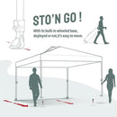 CROWN SHADES 12x12 Pop Up Canopy Tent Instant Commercial with 150D Silver Coated Fabric Including 1 Removable Sidewall, 4 Ropes, 8 Stakes, Weight Bags, STO 'N Go Bag, Grid Grey by GreenHaven Gardens