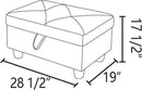 Ottoman Rectangular Storage Ottoman Bench, Flannel Footrest Stool Footstool with Lid for Living Room, Bedroom, Entryway, White, 28.5"x19"x17.5" by CozyNest Decor