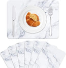 Marble Plastic Placemats Set of 6 Marbles Table Mats Marble Theme Place Mats Wipe Clean Washable Recyclable Table Placemats for Indoor Outdoor Heat Resistant Kitchen Dining by CozyNest Decor