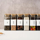 27 oz Glass Storage Jars with Bamboo Lid, set of 6, glass canisters with airtight lids, Clear jars with lids for Cookie, Candy, Tea, Coffee Bean and Rice (White) by CozyNest Decor
