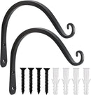 Gtongoko 2 Pack 8 Inch Plant Hangers Outdoor Metal Hanging Plant Bracket Bird Feeder Plant Hooks for Hanging Flower Basket, Wind Chimes, Solar Lanterns, Black by GreenHaven Gardens