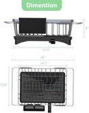LEMIKKLE Expandable Dish Drying Rack- Space-Saving Dish Rack, Dish Drainers for Kitchen Counter with a Cutlery Holder, Over The Sink Dish Racks Fit for 14’’-19’’ Kitchen Sink Grey by CozyNest Decor