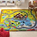 KC Cubs 5x7 Animal Safari Toy Car Road Rug – Educational Play Mat Carpet for Kids, Toddlers, Nursery, Classroom, Playroom, Baby Daycare, Boys & Girls by TinyTreasures Baby Boutique