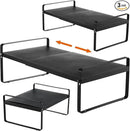 3 Pack Expandable Cabinet Shelf Organizer Kitchen Shelf Riser Stackable Pantry Shelves Kitchen Organizers and Storage Metal Spice Rack Countertop Organizer Cupboard Adjustable Shelfs Desk Rack Shelf by CozyNest Decor