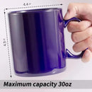 30oz Super Large Ceramic Coffee Mugs Large Handles Set of 2 (Cobalto) by CozyNest Decor