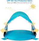 WolfWise UPF 50+ Easy Pop Up 3 Person Beach Tent Sport Umbrella Instant Sun Shelter Tent Sun Shade Canopy by TinyTreasures Baby Boutique