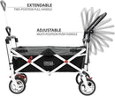 Creative Outdoor Push Pull Folding Wagon for Cargo | Beach Park Garden Sports & Camping | Black with Canopy by GreenHaven Gardens