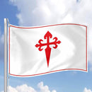 Apedes BANDERA DE LA ORDEN DE SANTIAGO Ordre de Santiago Militaire De Saint Jacques De L'Epee 3x5 feet Flag Banner Vivid Color Double Stitched Brass Grommets by GreenHaven Gardens