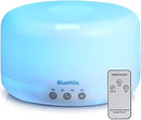 BlueHills Premium 1000 ML XL Essential Oil Diffuser Aromatherapy Humidifier with Remote for Large Room Home 18 Hour Run Huge Coverage Area 1 Liter Mood Lights Extra Large Capacity White D001 by TinyTreasures Baby Boutique