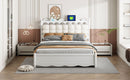 Storage Platform Bed, With 2 Big Drawers, Trundle, One Set Of Sockets & USB Ports