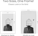 Homeforia Poster Frame Silver 20x30, High End Metal 20 x 30 Picture Frame with Mat 16 x 24 for Photo, 20x30 Silver Frames Matted to 16x24 Print, 30x20 Hanging Frame, Tempered Glass, Wall Kit, Set of 1 by CozyNest Decor