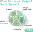 Kids' Rotating Snack Container Set – 2-Pack, Includes 1 Rotating Snack Container & 1 Round Sectioned Snack Box, BPA-Free, Dishwasher Safe, Perfect for Travel-Green by TinyTreasures Baby Boutique