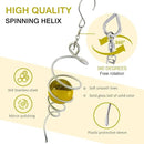 Gazing Ball Spiral Tail Wind Spinner,Decorative Wind Spinner 11inch Tail and 2 inch Glass Orb. Indoor Outdoor Wind Spinner Tail Sun Catcher Garden Decoration-13 inch Height(Gold) by GreenHaven Gardens