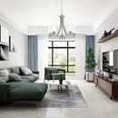 BONLICHT Traditional Chandelier Lighting 5 Light Brushed Nickel Modern Light Fixtures Hanging Pendant Lighting with Clear Glass Shade Classic Ceiling Lights for Kitchen Dining Room Living Room Island by CozyNest Decor