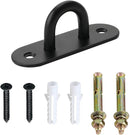 SAYAYO 6 PCS Pad Eye Plate Hooks U Ceiling Hook for Hanging Plants Outdoor Lights Swing Suspension Marine Hardware Staple Hook Loop with Screws Stainless Steel Wall Mount (Black) by GreenHaven Gardens