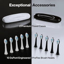 Aquasonic Duo Series PRO – Ultra-Whitening Electric Toothbrush Set – 5 Modes & Smart Timers – Premium Travel Cases & 10 Proflex Brush Heads – ADA Accepted Toothbrushes by CozyNest Decor