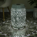Solar Side Table with Built-in Solar Battery (White)