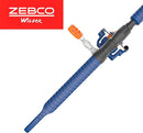 Zebco Wilder Fishing Reel and Rod Combo, 4'3" Durable Fiberglass Rod with Built-In Carabiner, Patented No-Tangle Reel, Pre-Spooled with 6-Pound Zebco Cajun Fishing Line, Blue/Orange by TinyTreasures Baby Boutique