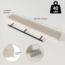 SAUMONIERES Floating Shelves 8 Inch Deep Solid Wood Wide Wall Shelf Set of 1 Wall Mounted for Bedroom Bathroom Living Room Kitchen, 48 Inch Natural by CozyNest Decor
