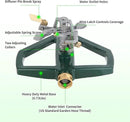 Metal Sprinklers for Yard Heavy Duty Zinc Alloy Pulsating Impact Sprinkler, Adjustable Rainbird Sprinkler Head with Metal Base, Sprinkler System for Lawn Yard Large Area Garden by GreenHaven Gardens