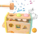 Hammering Pounding Toys Wooden Educational Toy Xylophone Shape Sorter, Birthday Gift for 1 2 3 Years Boys Girls Baby Toddler Kids Developmental Montessori Learning Toy (Yellow) by TinyTreasures Baby Boutique