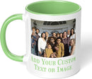 Personalized Mothers Day Coffee Mug, Custom Mum Photo Text 11 Oz Ceramic Mug, Customized Mom Picture Name Tea Cup, Unique Gift Idea,Taza Cafe Personalizadas Fotos, Custom Gifts Women Men, Light Green by TinyTreasures Baby Boutique