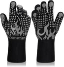 Comsmart BBQ Gloves, 1472 Degree F Heat Resistant Grilling Gloves Silicone Non-Slip Oven Gloves Long Kitchen Gloves for Barbecue, Cooking, Baking, Cutting(Gray) by GreenHaven Gardens