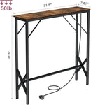 31.5‘’ Console Table, Skinny Entryway Table with Fast-Charging Station, Narrow Long Sofa Table, Behind Slim Couch Table for Entrance, Hallway, Living Room Decor ST-BR80-1 by CozyNest Decor