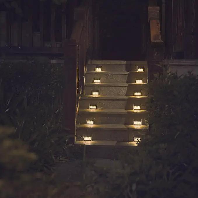 XLUX Solar Lights for Steps Decks Pathway Yard Stairs Fences, LED lamp, Outdoor Waterproof,Warm Light,12 Pack, photo 7 of 8