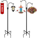 XDW-GIFTS Double Shepherds Hooks for Outdoor, 2-Pack Heavy Duty Garden Pole for Hanging Bird Feeder, Plant Baskets, Solar Light Lanterns, Garden Plant Hanger Stands with 5 Base Prongs by GreenHaven Gardens
