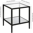 Henn&Hart 20" Wide Square Side Table with Mirror Shelf in Blackened Bronze, Table for Living Room, Bedroom by CozyNest Decor