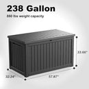 230 Gallon Outdoor Deck Box,Storage Lockable Waterproof Patio Furniture,Garden Tools,Cushions,Pool Accessories Outside Storage Resin Box(Black) by GreenHaven Gardens