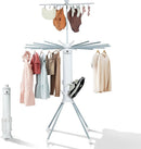 Clothes Drying Rack 2025 Upgrade 4-Legged 3-Tier Foldable Laundry Rack with 4 Pulleys 20 Clips,6 Shoe Dryers 16Drying Rods for Indoor/Outdoor, Camping, Poolside Space Saving, Whit by TinyTreasures Baby Boutique