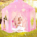 Princess Castle Tent for Girls Fairy Play Tents for Kids Hexagon Playhouse with Big Fairy Star Lights Toys for Children or Toddlers Indoor or Outdoor Games (Pink Princess Tent with Big Star Lights) by TinyTreasures Baby Boutique