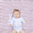 Wowelife Mini Girl Crib Bedding Set, 3 Piece Unicorn Mini Crib Comforter Set, Baby Girl Nursery Bedding Set Include Breathable Comforter, Crib Skirt and 38x24 Sheet, Purple by TinyTreasures Baby Boutique