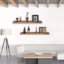 AZSKY Rustic Wood Floating Shelves for Nursery Books Long Wall Bookshelf Photo Picture Ledge Shelf with Lip Wall Shelf for Kids Bedroom Bathroom Living Room Office Frames 36 Inches Set of 2 by CozyNest Decor