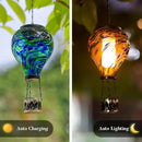 Starsoul Solar Hot Air Balloon Lantern with Flickering Flame Glass Hot Air Balloon Solar Light Waterproof Hanging Outdoor Lantern for Garden Yard Patio Decorations by GreenHaven Gardens