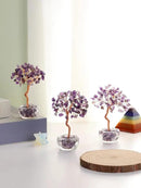 Jovivi Small Amethyst Crystals Tree, Natural Crystal Healing Stones Tree Glass Bowl Base Gemstone Money Trees Feng Shui Good Luck Home Desk Decor by GreenHaven Gardens